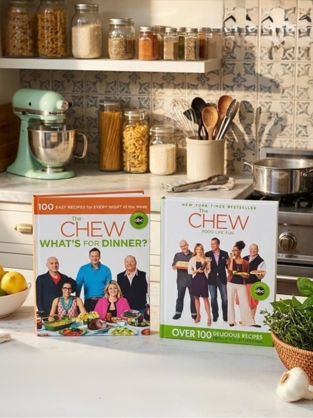 🏡NWOT Cookbook Set - The Chew “What’s for Dinner AND The Chew Food. Life. Fun.”